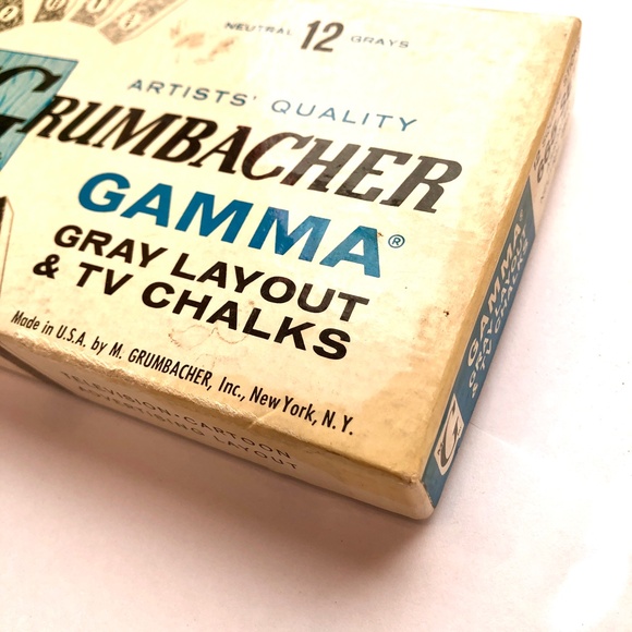 GRUMBACHER Gamma Gray Layout & TV Chalks Set of 12 (665 Like Pastels) - Picture 4 of 12